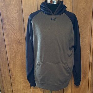 Under Armour Men’s Size L Two Tone Pullover Hoodie Fleece Inside Pouch Pocket
